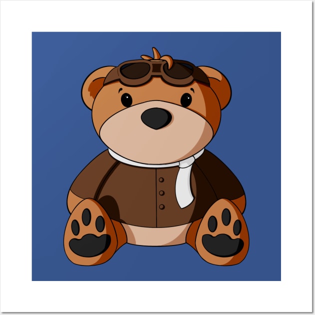 Aviator Teddy Bear Wall Art by Alisha Ober Designs